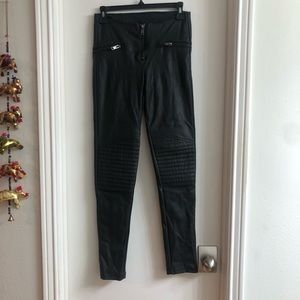 H&M faux leather moto pants